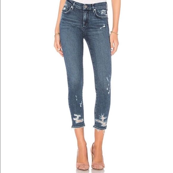 Agolde Sophie High Rise Skinny Distress Crop Jean - Picture 12 of 16
